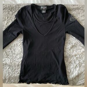 Polo Jeans CO Ralph Lauren Black Mesh Long Sleeve Top